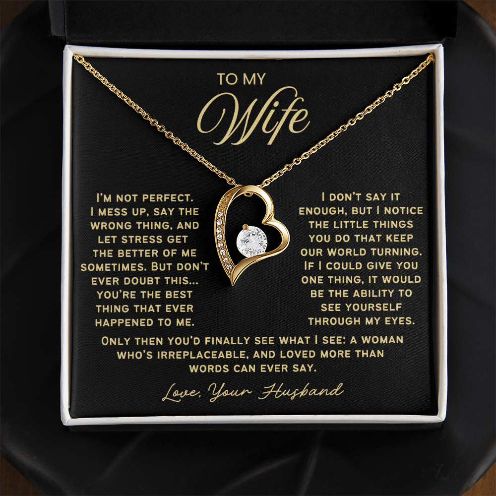 To My Wife - Love Heart Necklace - You Are Irreplaceable Valentine's Day Gift