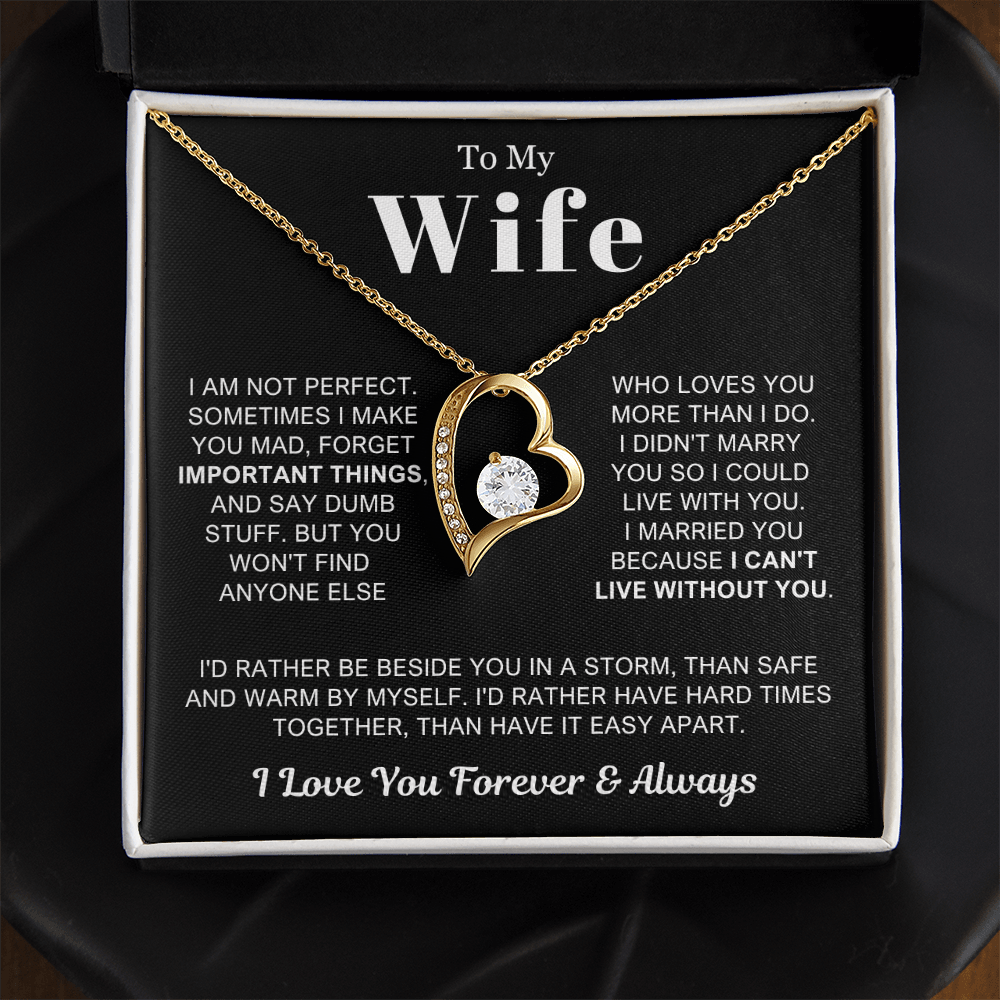 To My Wife - Love Heart Necklace - Rather Beside You Valentine's Day Gift