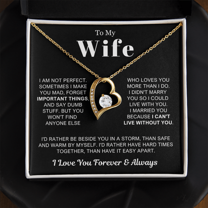 To My Wife - Love Heart Necklace - Rather Beside You Valentine's Day Gift