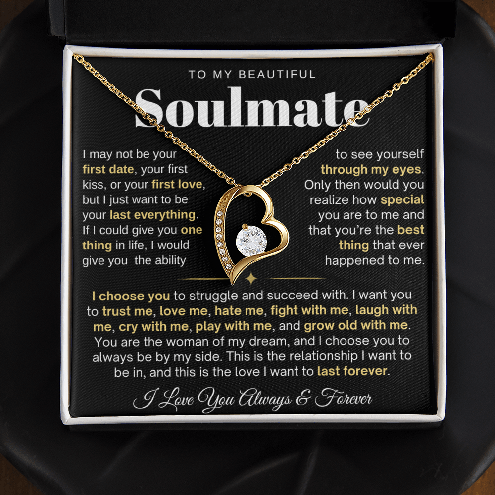 To My Soulmate Necklace - Love Heart Necklace - I Choose You