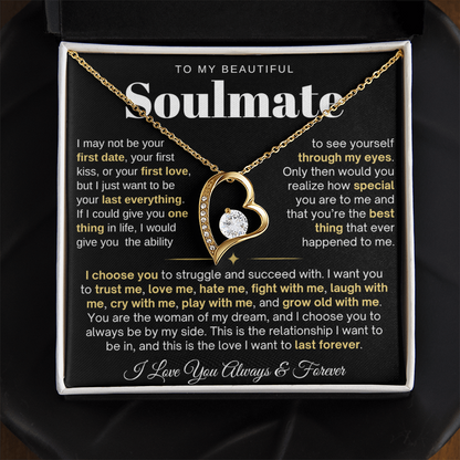 To My Soulmate Necklace - Love Heart Necklace - I Choose You
