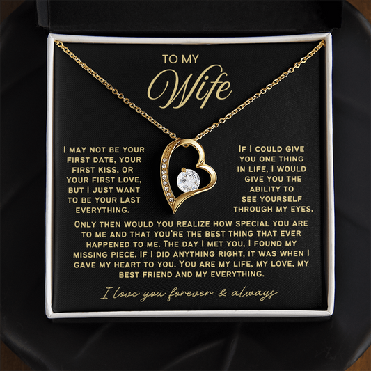 To My Wife - Love Heart Necklace - You Are My Everything Valentine's Day Gift