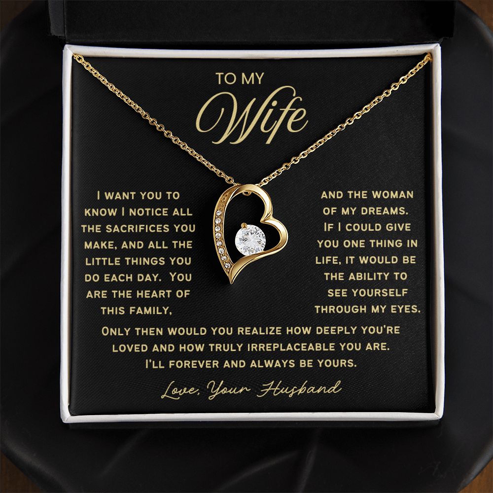 To My Wife - Love Heart Necklace - You Are Irreplaceable Valentine's Day Gift