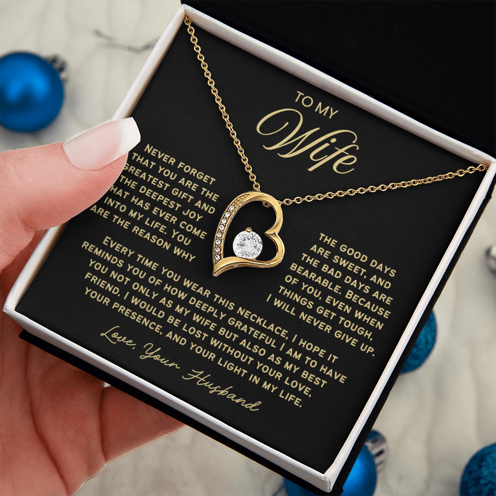 To My Wife - Love Heart Necklace - You Are the Greatest Gift from Husband