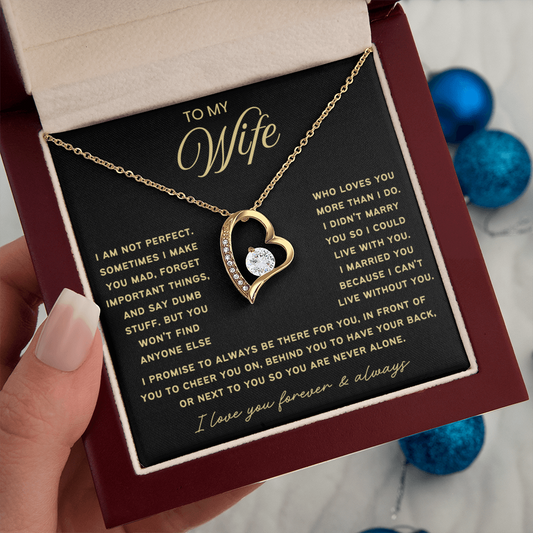 To My Wife - Love Heart Necklace - I Choose You Valentine's Day Gift