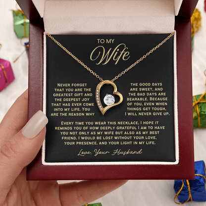 To My Wife - Love Heart Necklace - You Are the Greatest Gift from Husband