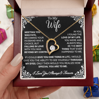 To My Wife - Love Heart Necklace - You Are Special Valentine's Day Gift