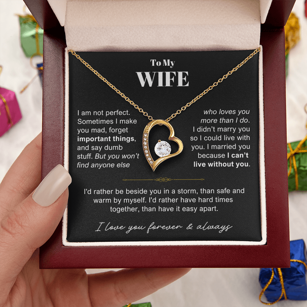 To My Wife - Love Heart Necklace - Rather Be Beside You Valentine's Day Gift
