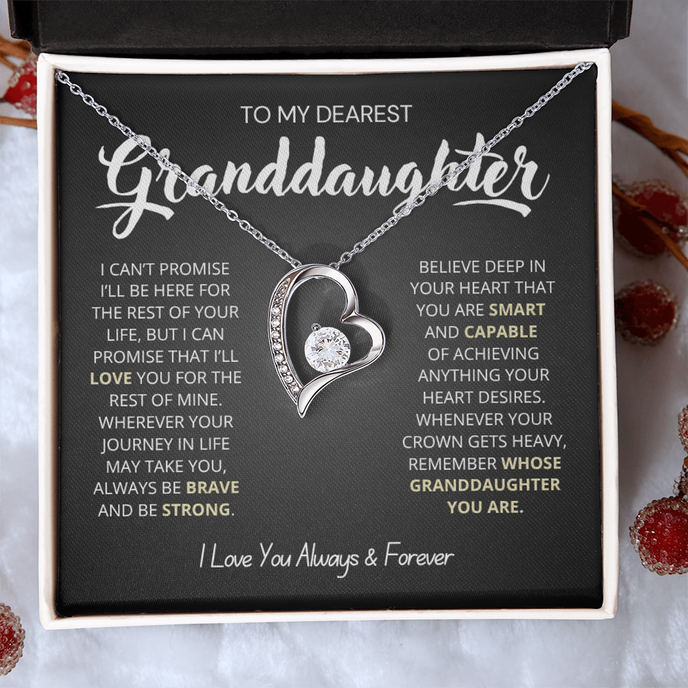 To My Granddaughter - Love Heart Necklace - Love You for the Rest of My Life