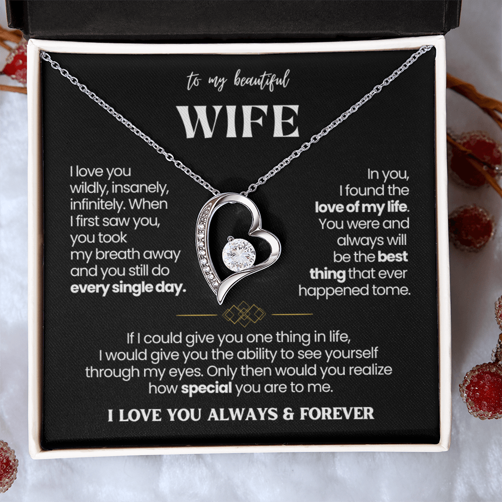 To My Wife - Love Heart Necklace - You Are the Best Thing