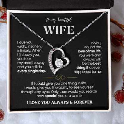 To My Wife - Love Heart Necklace - You Are the Best Thing