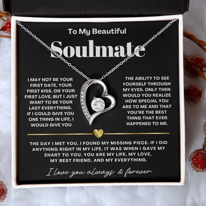 To My Soulmate Necklace - Love Heart Necklace - My Missing Piece