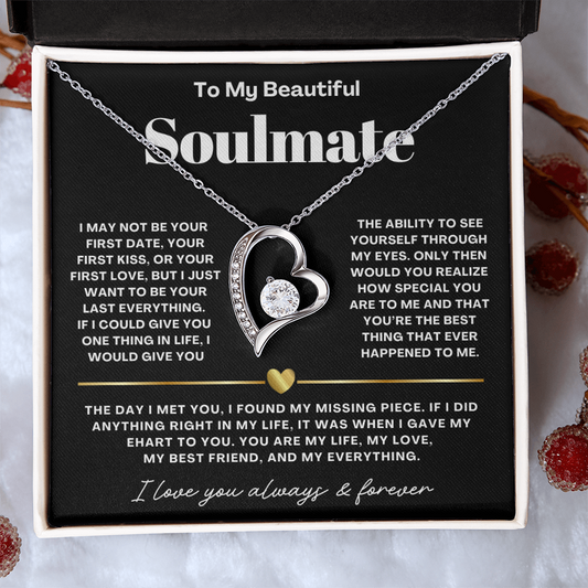 To My Soulmate Necklace - Love Heart Necklace - My Missing Piece