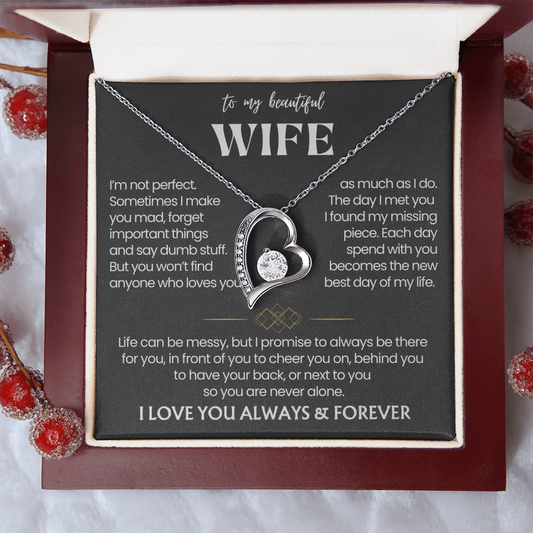 To My Wife - Love Heart Necklace - You Are the Greatest Gift