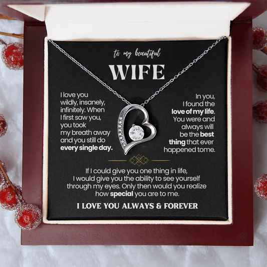 To My Wife - Love Heart Necklace - You Are the Best Thing