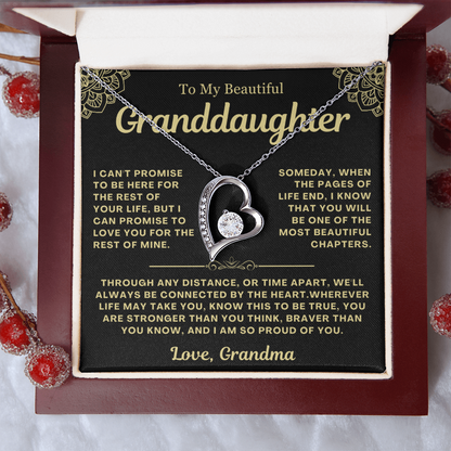 To My Granddaughter Necklace - Love Heart Necklace - I Am So Proud Of You Message Card Jewelry Gift (Copy)