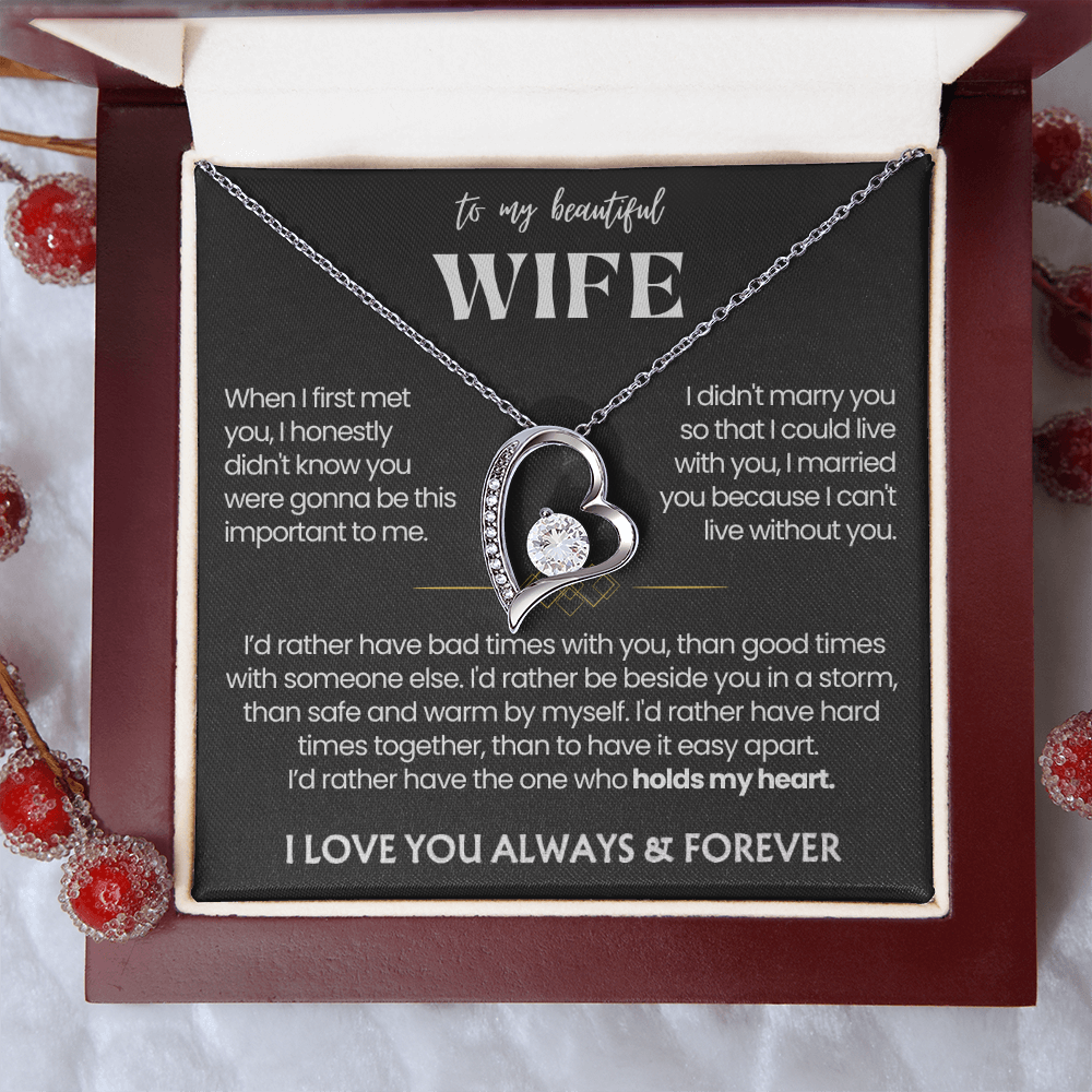 To My Wife - Love Heart Necklace - You Are the Best Thing