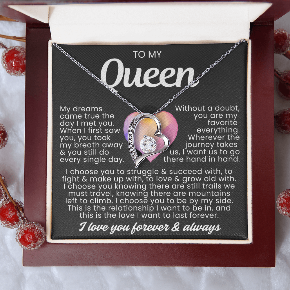 To My Queen Necklace - Love Heart Necklace - I Choose You