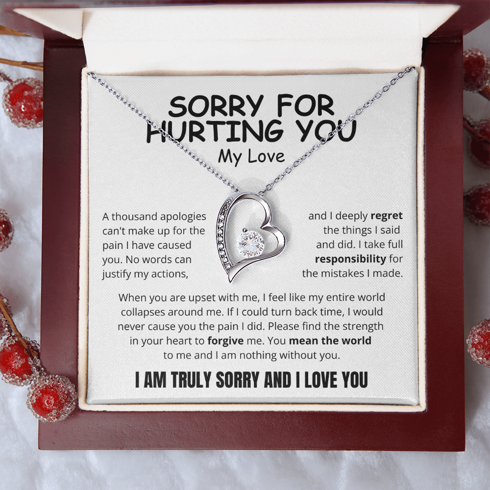 To My Love - Love Heart Necklace - I Am Sorry