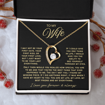 To My Wife - Love Heart Necklace - You Are My Everything Valentine's Day Gift