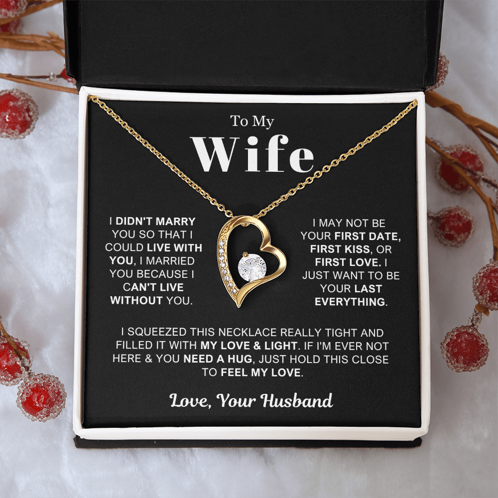 To My Wife - Love Heart Necklace - Feel My Love Valentine's Day Gift