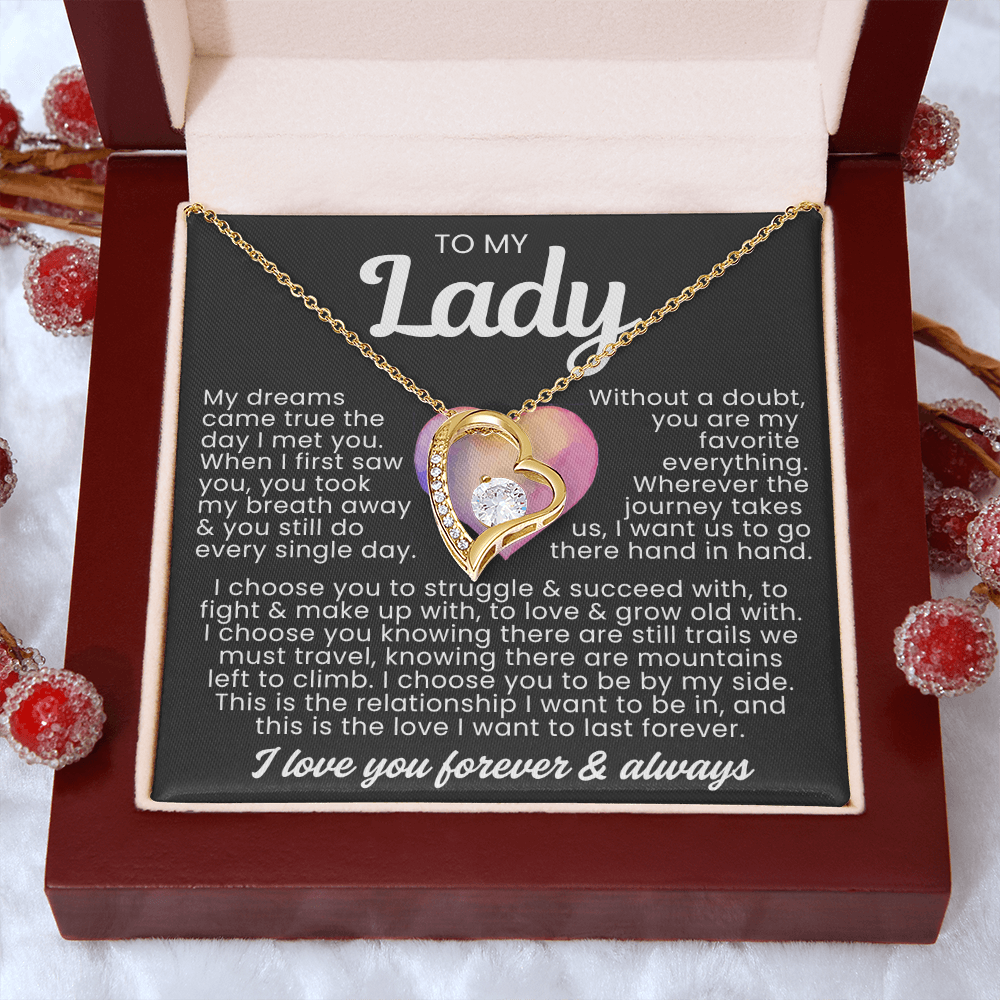 To My Lady Necklace - Love Heart Necklace - I Choose You