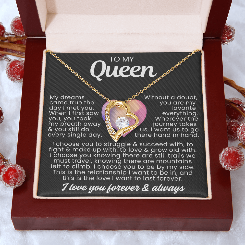 To My Queen Necklace - Love Heart Necklace - I Choose You