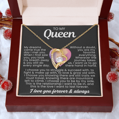 To My Queen Necklace - Love Heart Necklace - I Choose You