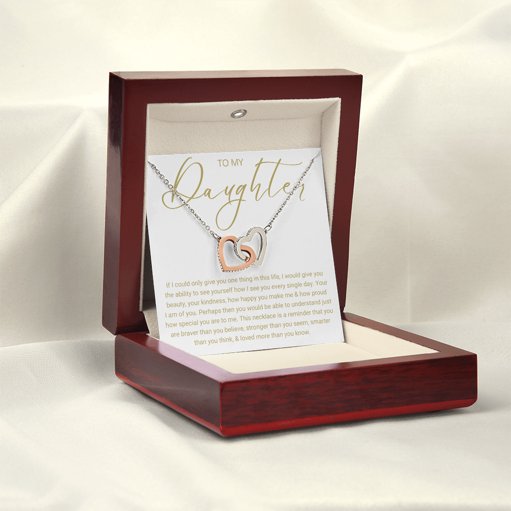 To My Daughter - Linked Hearts Necklace - Love You Forever