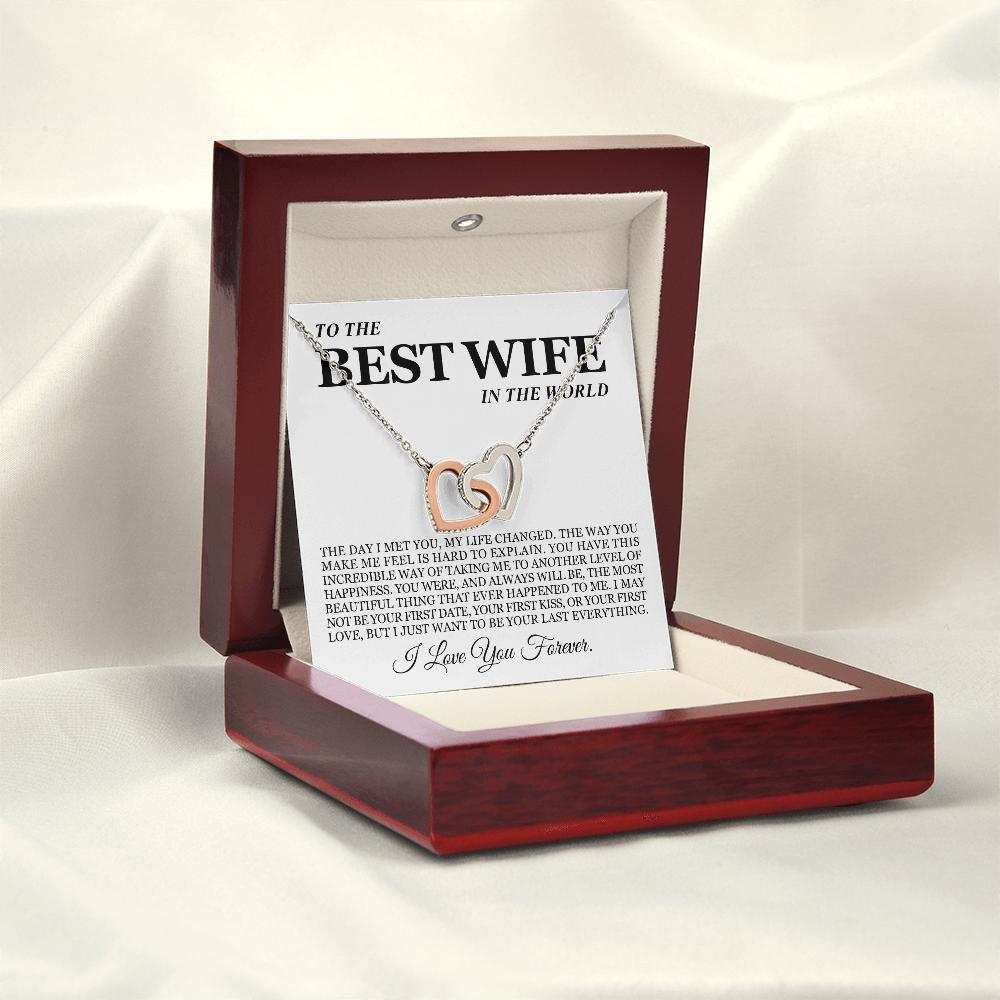 To My Wife - Linked Hearts Necklace - Your Last Everything Valentine's Day Gift