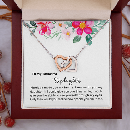 To My Stepdaughter - Linked Heart Necklace - You Are Special Gift