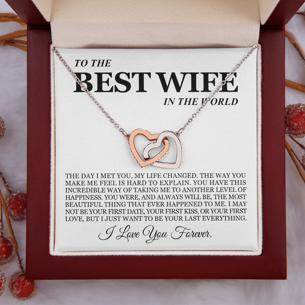 To My Wife - Linked Hearts Necklace - Your Last Everything Valentine's Day Gift