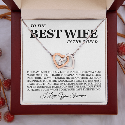 To My Wife - Linked Hearts Necklace - Your Last Everything Valentine's Day Gift