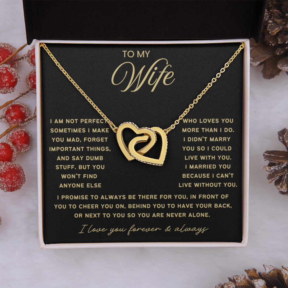 To My Wife - Linked Hearts Necklace - Always Be There For You Valentine's Day Gift
