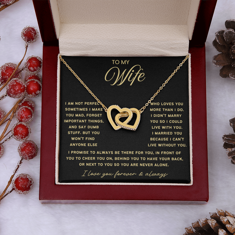 To My Wife - Linked Hearts Necklace - Always Be There For You Valentine's Day Gift