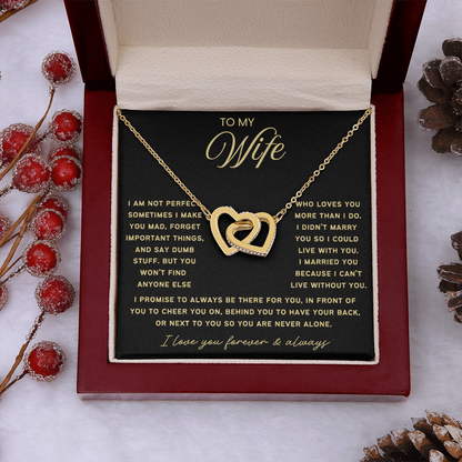 To My Wife - Linked Hearts Necklace - Always Be There For You Valentine's Day Gift