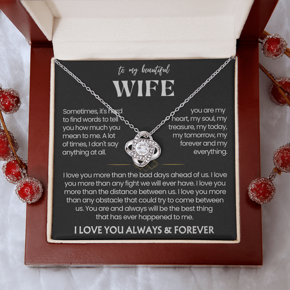 To My Wife - Love Heart Necklace - You Are the Best Thing