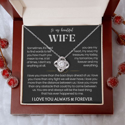 To My Wife - Love Heart Necklace - You Are the Best Thing