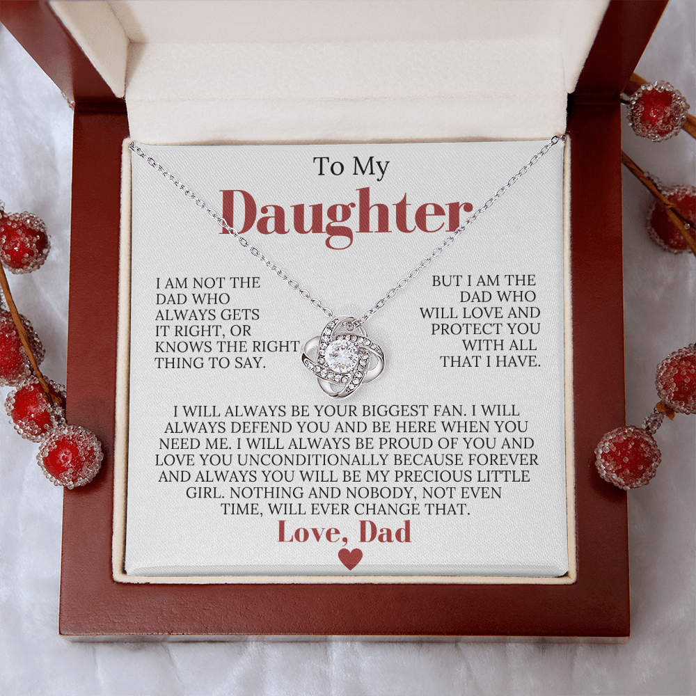 To My Daughter from Dad - Love Knot Necklace - Always Be Your Biggest Fan