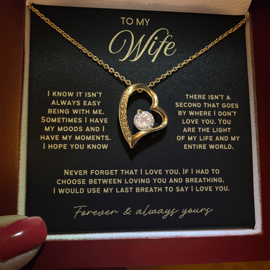 To My Wife - Love Heart Necklace - You Are My Entire World from Husband