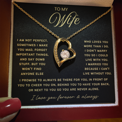 To My Wife - Love Heart Necklace - I Choose You Valentine's Day Gift