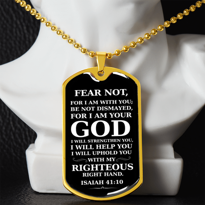 Dog Tag Necklace for Christian Baptism Confirmation and 1st Communion Gift