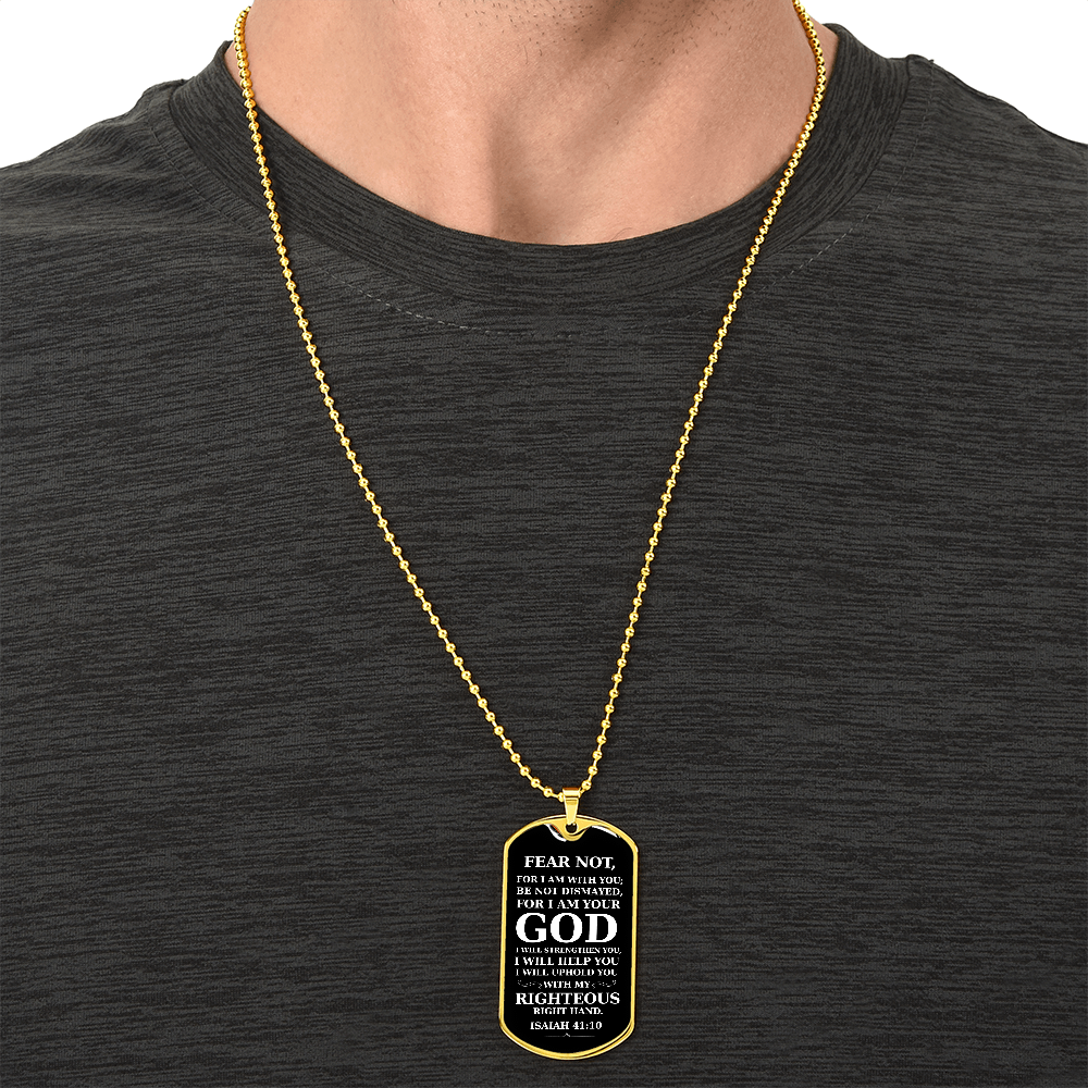 Dog Tag Necklace for Christian Baptism Confirmation and 1st Communion Gift