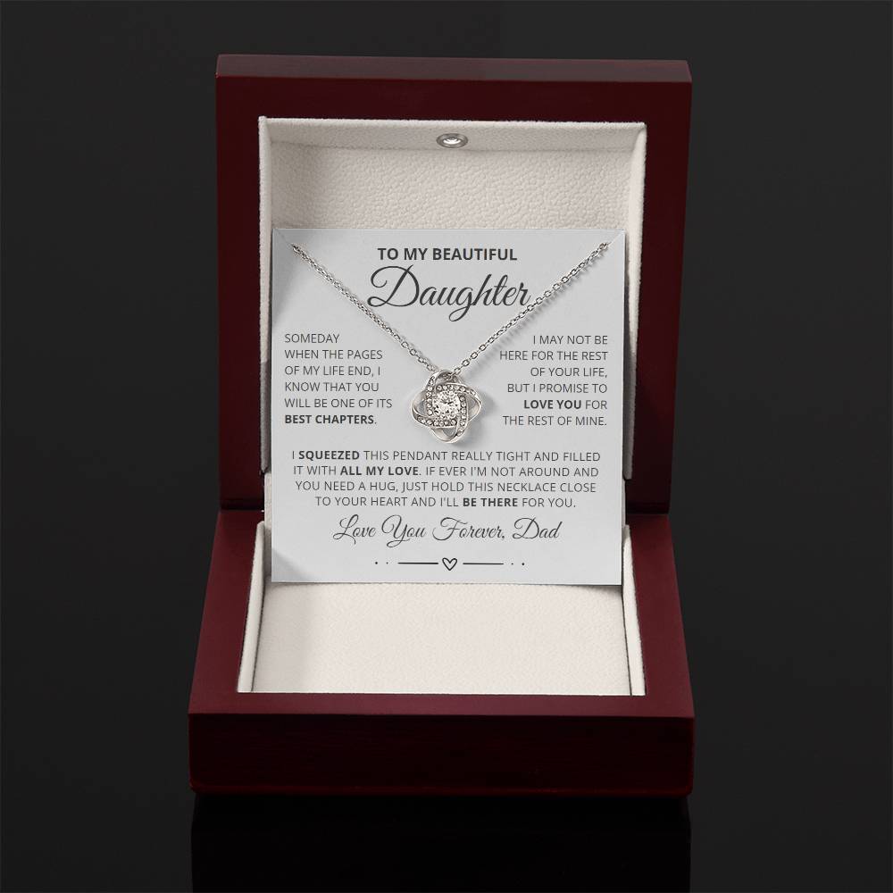 To My Daughter from Dad - Love Knot Necklace - I'll Be There