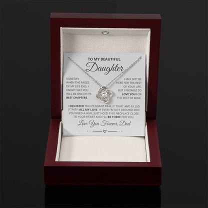To My Daughter from Dad - Love Knot Necklace - I'll Be There