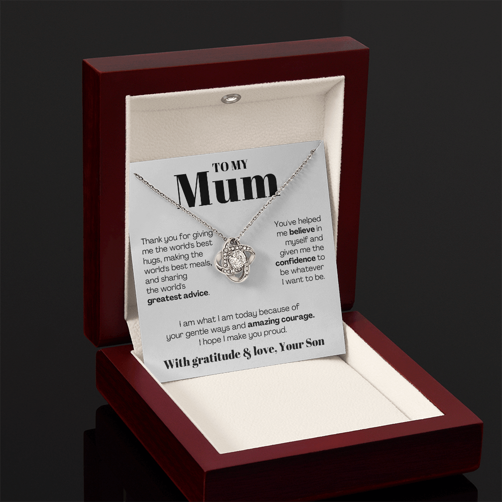 To My Mum - Love Knot Necklace - I Hope I Make You Proud