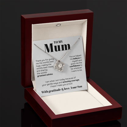 To My Mum - Love Knot Necklace - I Hope I Make You Proud