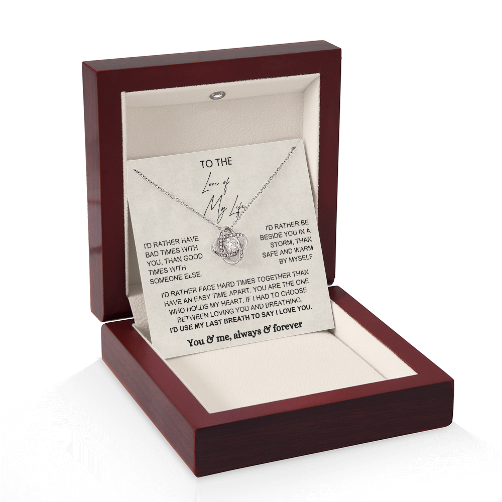 To My Wife - Love Knot Necklace - Rather Beside You Message Card Gift