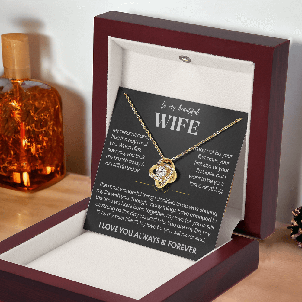 To My Wife - Love Heart Necklace - My Love for You Will Never End