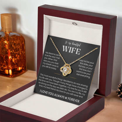 To My Wife - Love Heart Necklace - My Love for You Will Never End